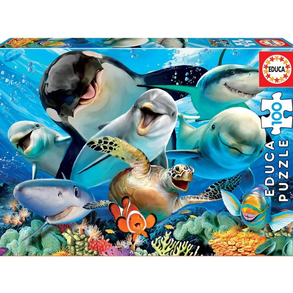 Puzzle 100 pièces : Selfie Sous L'Eau - Educa