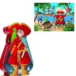 Puzzle 36 pièces - Silhouette : Le pirate et son trésor - Djeco