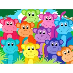Puzzle 1000 Pièces : Singes arc-en-ciel - EnjoyPuzzle