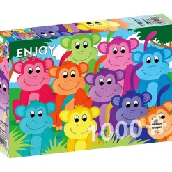 Puzzle 1000 Pièces : Singes arc-en-ciel - EnjoyPuzzle