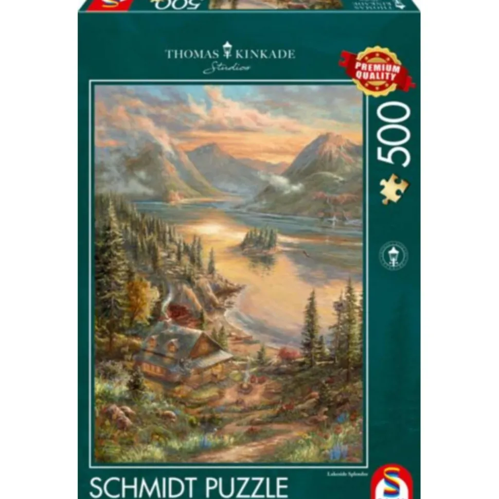 Puzzle 500 pièces : Splendeur au bord du lac - Thomas Kinkade - Schmidt