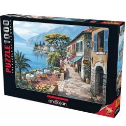 Puzzle 1000 pièces : Sung Kim : Terrasse en bord d'un lac - Anatolian