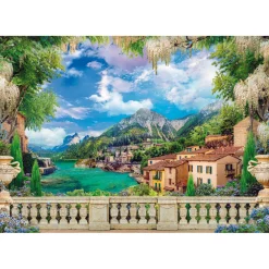 Puzzle 3000 pièces : Terrasse luxuriante sur le lac - Clementoni