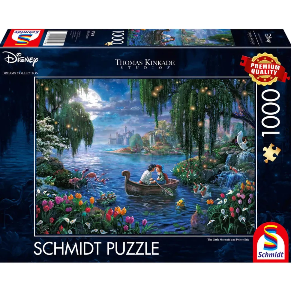 Puzzle 1000 pièces : Thomas Kinkade : La Petite Sirène et le Prince Eric, Disney - Schmidt