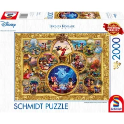 Puzzle 2000 pièces : Thomas Kinkade : Mickey et Minnie, Collage de rêve, Disney - Schmidt