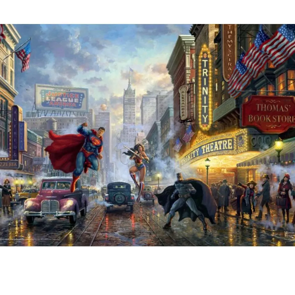 Puzzle 1000 pièces - Thomas Kinkade : Batman, Superman and Wonder Woman – The Trinity - Schmidt
