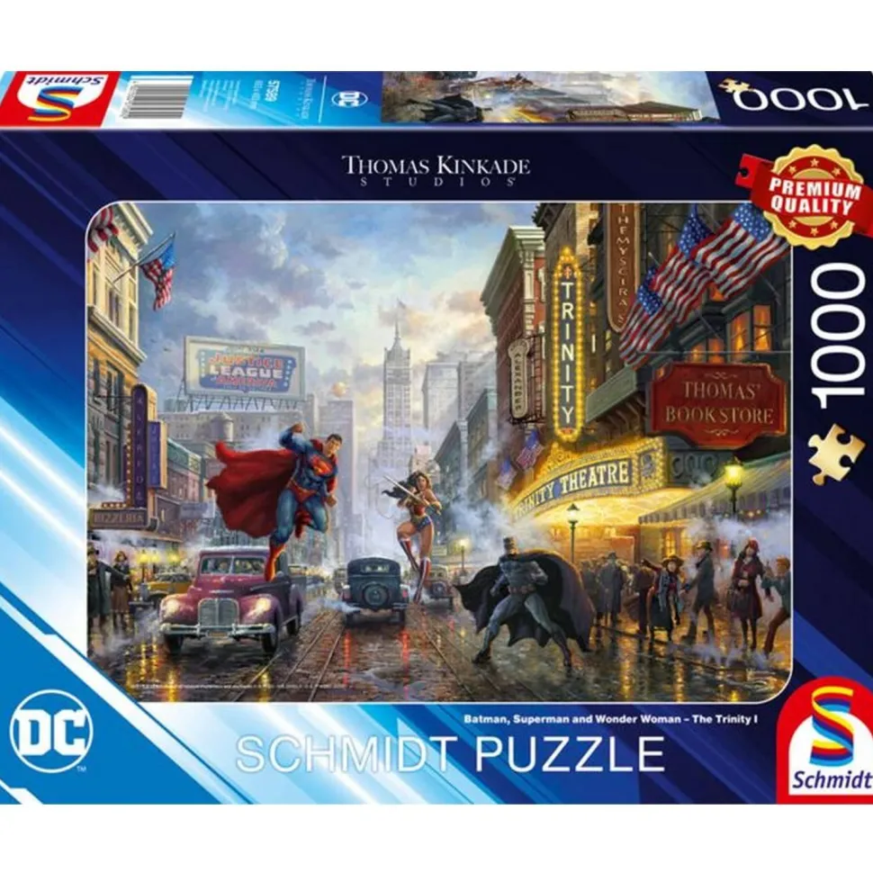Puzzle 1000 pièces - Thomas Kinkade : Batman, Superman and Wonder Woman – The Trinity - Schmidt