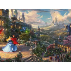 Puzzle 1000 pièces : Thomas Kinkade : La Belle au bois dormant, danse dans la lumière enchantée, Dis - Schmidt