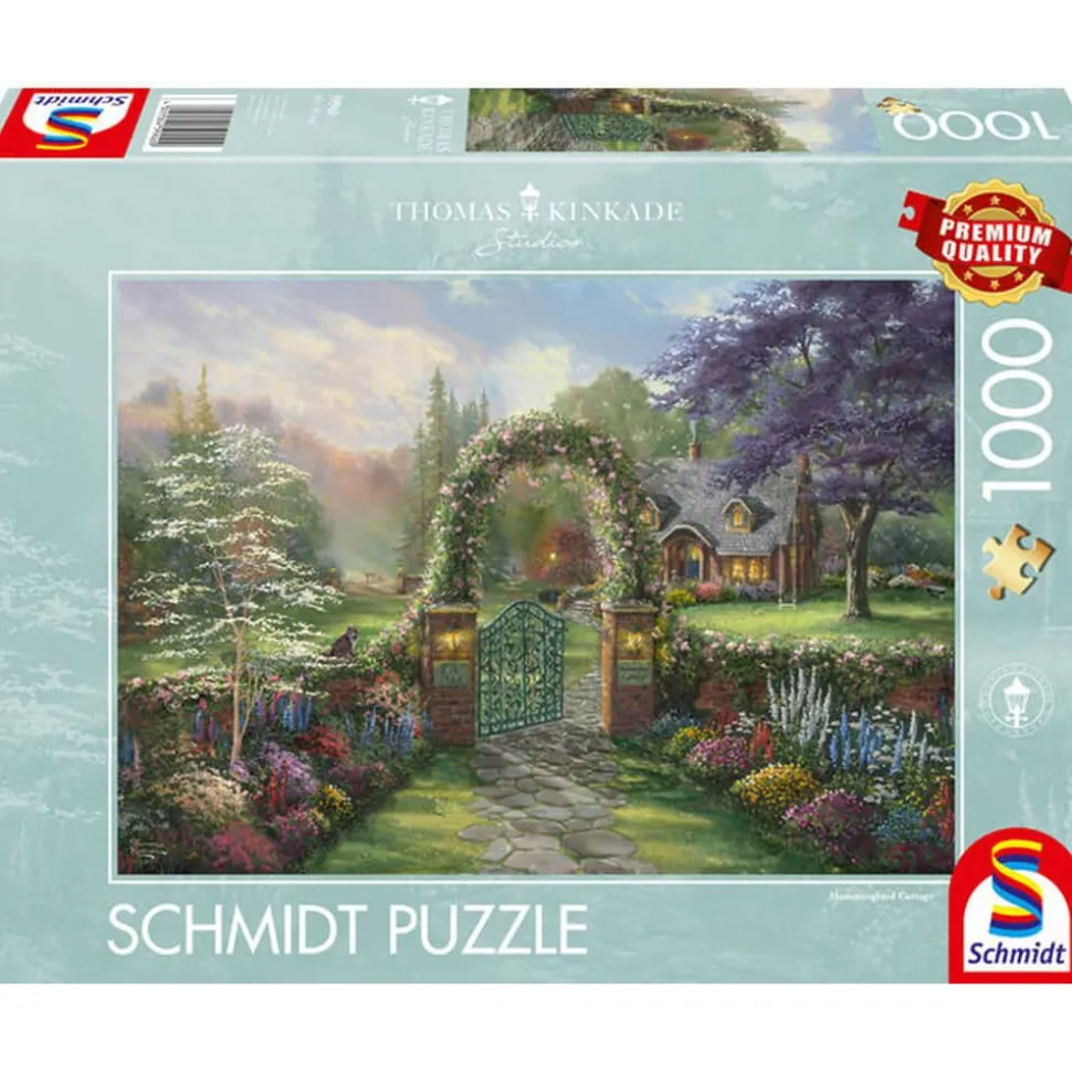 Puzzle 1000 pièces : Thomas Kinkade : Hummingbird Cottage - Schmidt