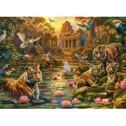 Puzzle 1000 pièces : Tigres Paradis - Castorland