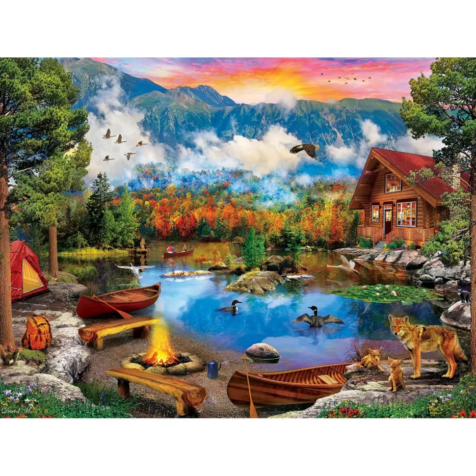 Puzzle 1000 pièces : Time Away - Canoë au coucher du soleil - Master Pieces