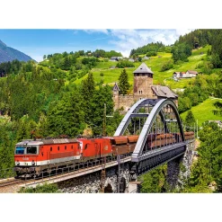 Puzzle 500 pièces : Train sur le pont - Castorland