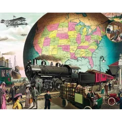 Puzzle 1500 pièces : Trains Across America - New York Puzzle Company