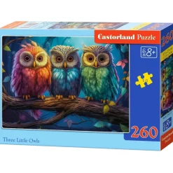 Puzzle 260 pièces : Trois petites chouettes - Castorland