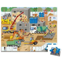 Puzzle 36 pièces : valisette : chantier - Janod