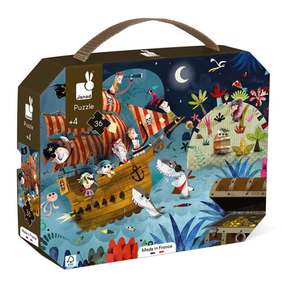 Puzzle 36 pièces : Valisette Les pirates - Janod