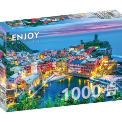 Puzzle 1000 pièces : Vernazza au crépuscule, Cinque Terre, Italie - EnjoyPuzzle