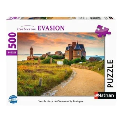 Puzzle 500 pièces : Vers le phare de Ploumanac’h, Bretagne - Nathan