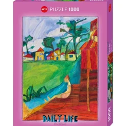 Puzzle 1000 pièces : vie quotidienne au bord de la rivière - Heye