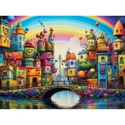 Puzzle 1000 pièces : Ville arc-en-ciel - Yazz puzzle