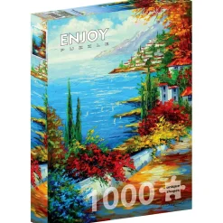 Puzzle 1000 pièces : Ville au bord de la mer - EnjoyPuzzle