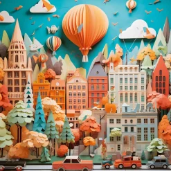 Puzzle 1000 pièces : ville en papier - Heye