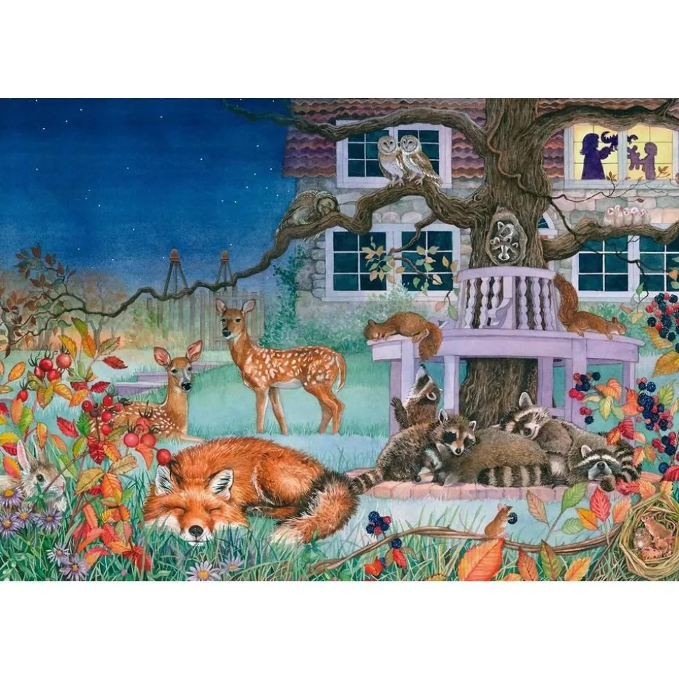 Puzzle 100 pièces : Visite nocturne des animaux - Schmidt