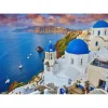 Puzzle 1000 pièces : Vue de Santorin avec bateaux, Grèce - EnjoyPuzzle