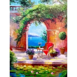 Puzzle 1000 Pièces : Vue Mer à Travers l'Arche - EnjoyPuzzle