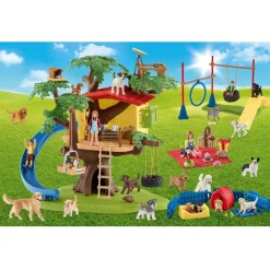 Puzzle 40 pièces avec figurine : Chiens heureux - Schmidt