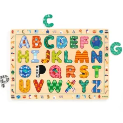Puzzle 26 pièces bois : Puzzle ABC international - Djeco