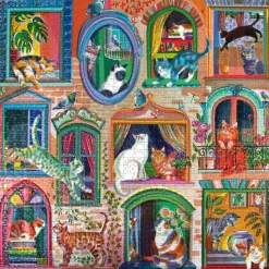 Puzzle 1000 pièces: Chat à la fenêtre - Eeboo