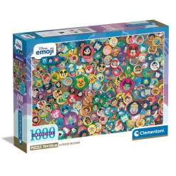 Puzzle 1000 pièces Compact : Impossible Disney Emoji - Clementoni