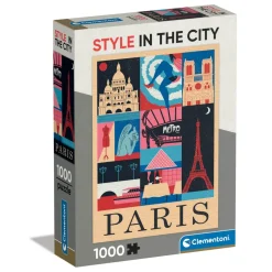 Puzzle 1000 pièces Compact : Style in the City - Paris - Clementoni