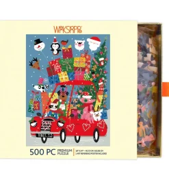 Puzzle 500 pièces de Noël : voiture festive et amusante - WerkShoppe