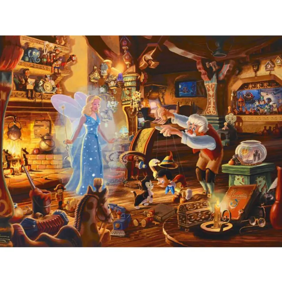 Puzzle 1000 pièces Disney : Thomas Kinkade : Pinocchio de Geppetto - Schmidt