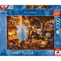 Puzzle 1000 pièces Disney : Thomas Kinkade : Pinocchio de Geppetto - Schmidt