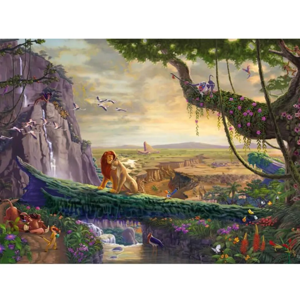 Puzzle 6000 pièces Disney : Thomas Kinkade : Le Roi Lion, Retour au rocher de la fierté - Schmidt
