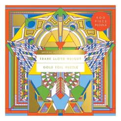 Puzzle 500 pièces effet alu : Tapis paon de l'Imperial Hotel, Frank Lloyd - Galison