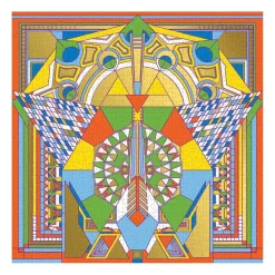 Puzzle 500 pièces effet alu : Tapis paon de l'Imperial Hotel, Frank Lloyd - Galison