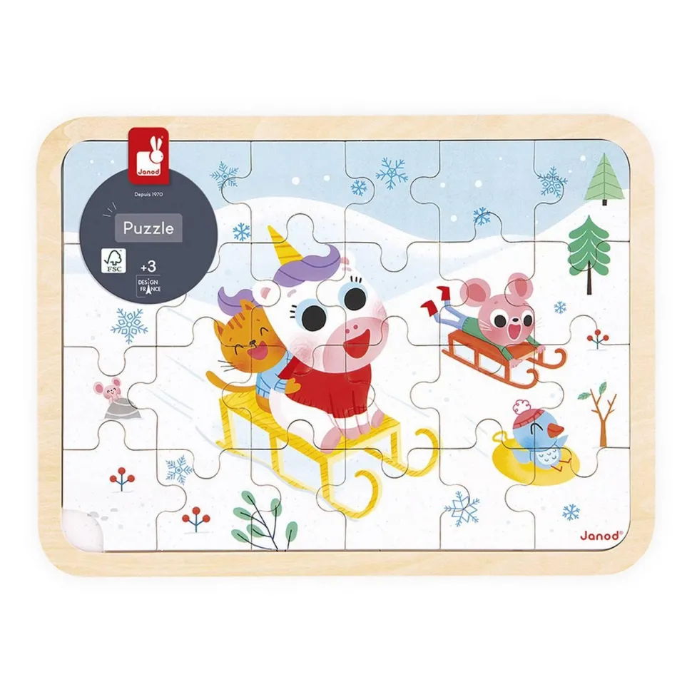 Puzzle 24 pièces en bois : A la montagne - Janod