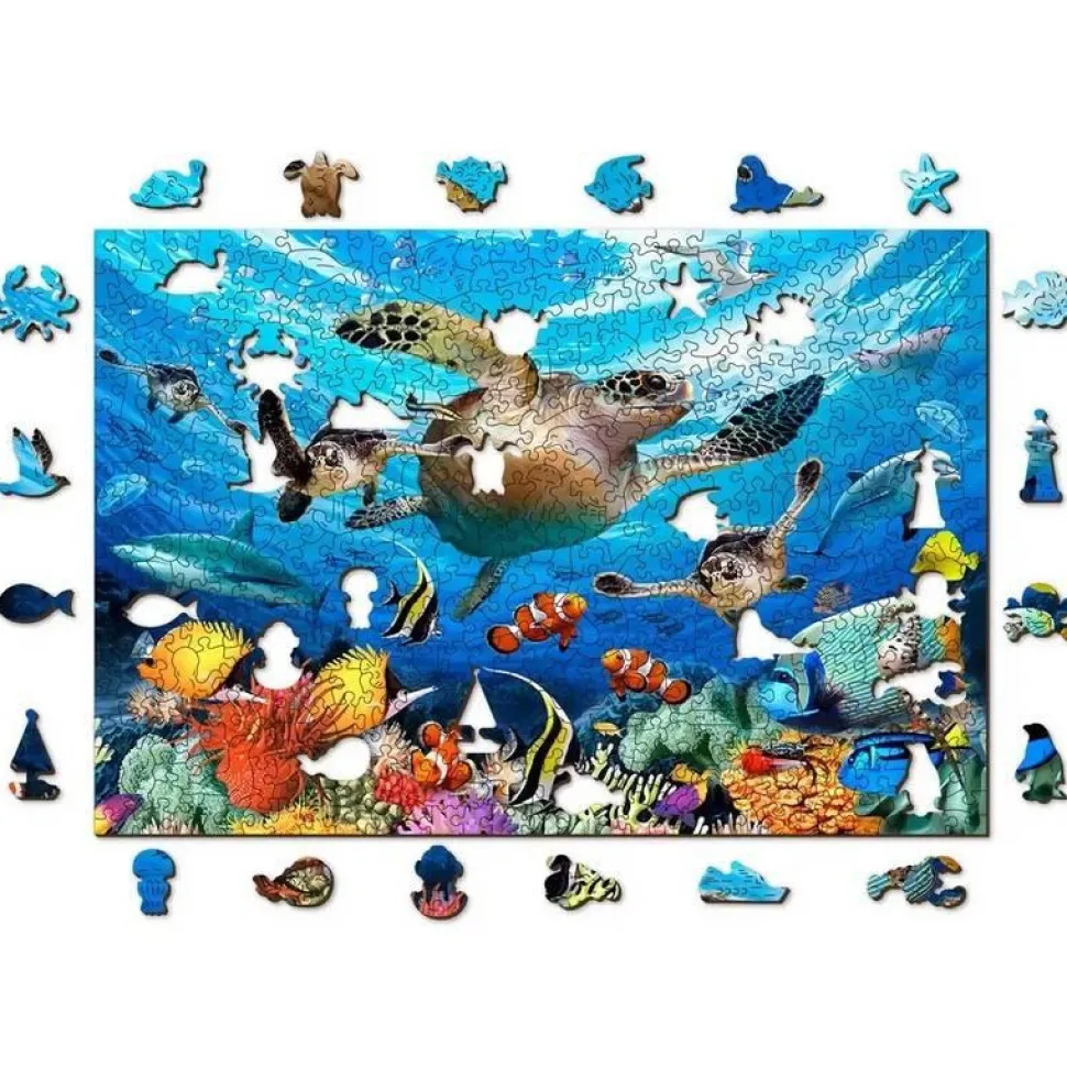 Puzzle 505 pièces en bois : La vie dans les océans - Wooden City