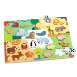 puzzle 22 pièces en bois : Puzzlo Animo - Djeco