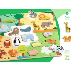 puzzle 22 pièces en bois : Puzzlo Animo - Djeco