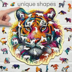 Puzzle 250 pièces/25 formes : tigre doux - Wooden City