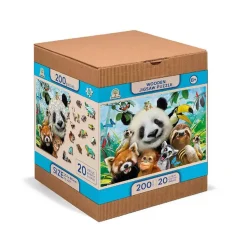 Puzzle 200 pièces/20 formes en bois : Bienvenue dans la jungle - Wooden City