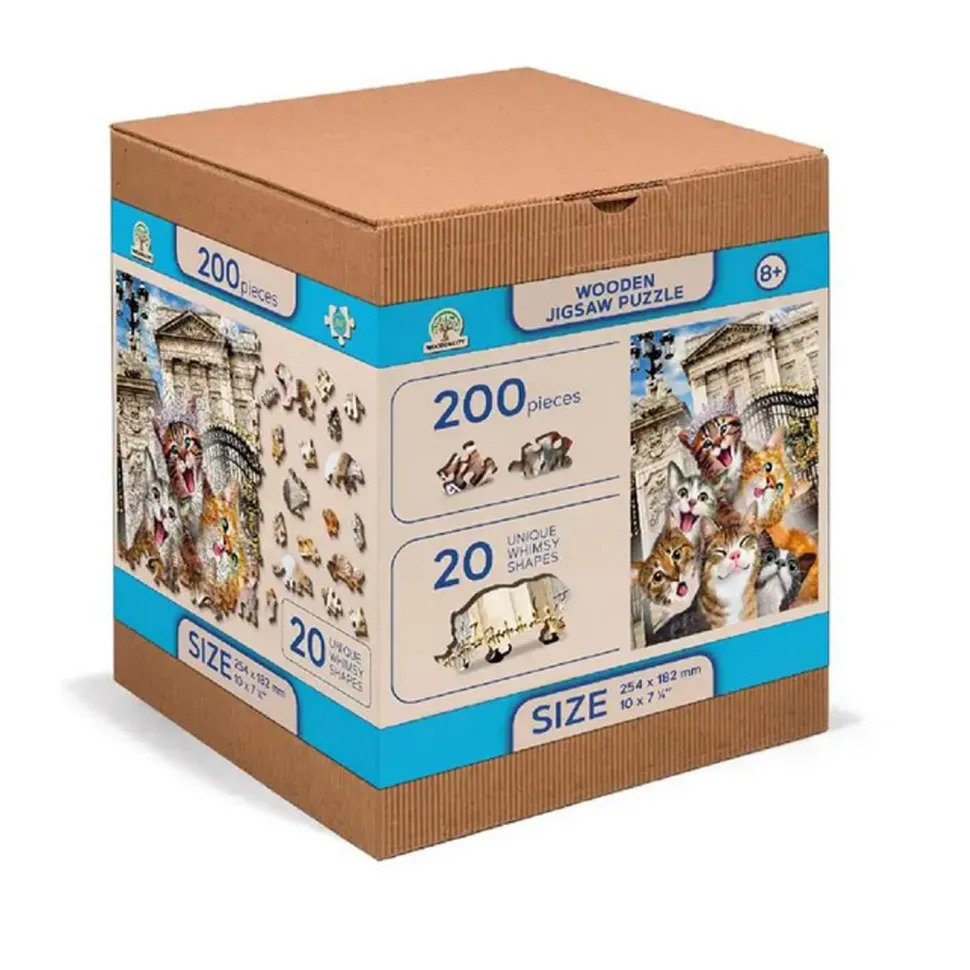 Puzzle 200 pièces/20 formes en bois : Chatons à Londres - Wooden City