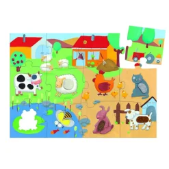 Puzzle 20 pièces géant - Tactiloferme - Djeco