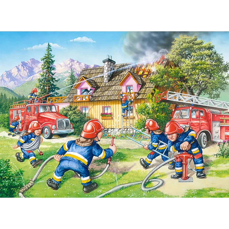 Puzzle 40 pièces maxi : Au feu les pompiers - Castorland