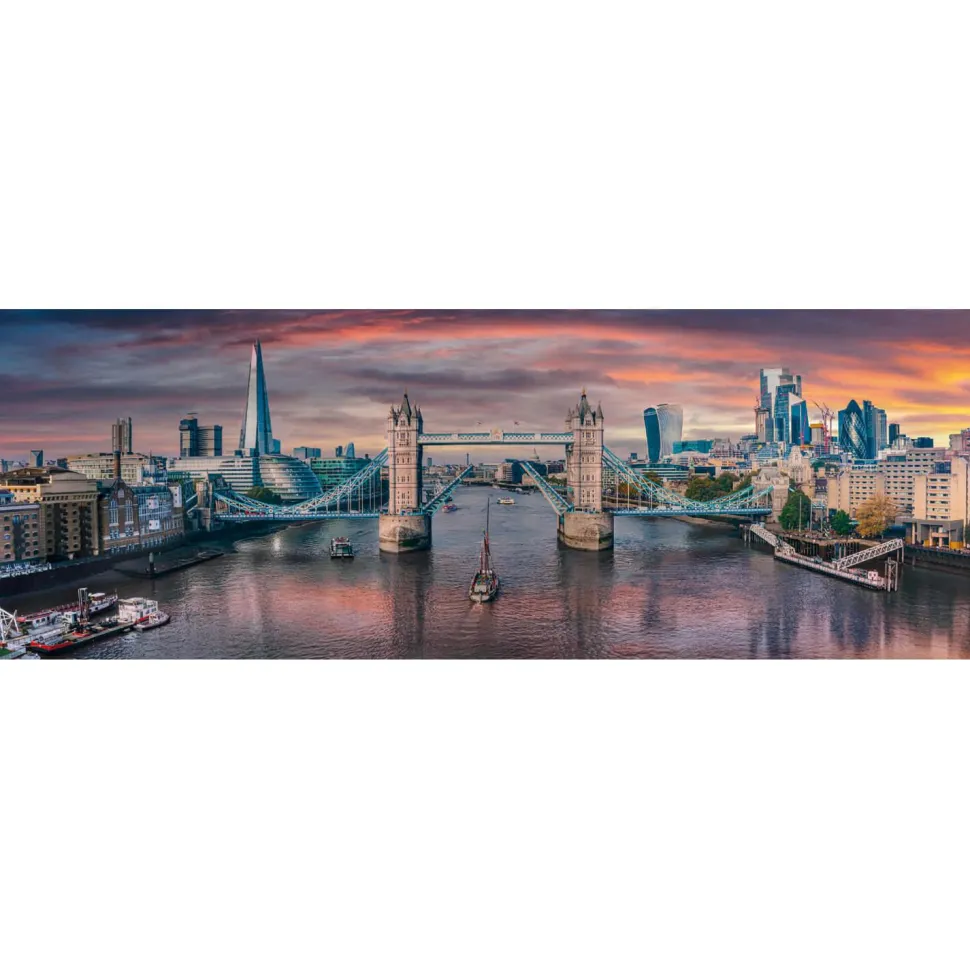Puzzle 1000 pièces panoramique : De l'autre côté de la Tamise - Clementoni